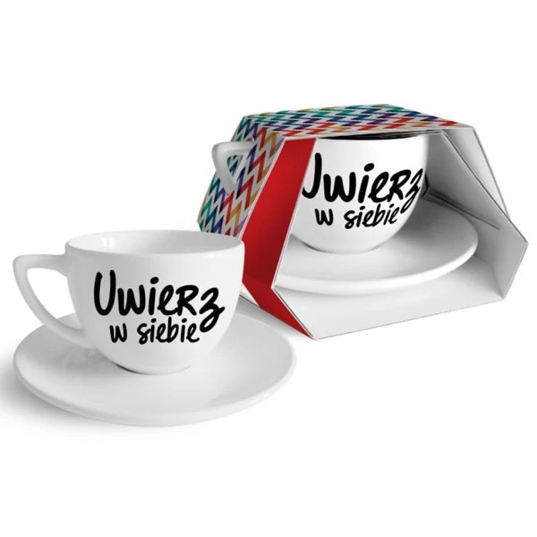 BG-FILIŻANKA ZE SPODKIEM DUO 400ML *UWIERZ W SIEBIE*