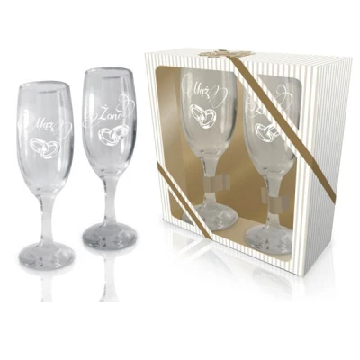 BG-ZESTAW 2 KIELISZKÓW ŚLUBNY *MĄŻ I ŻONA*