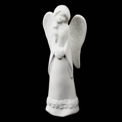 CER-ANIOŁ DRAPOWANE SKRZYDŁA *SZKLIWO BIAŁE* C-520SZB