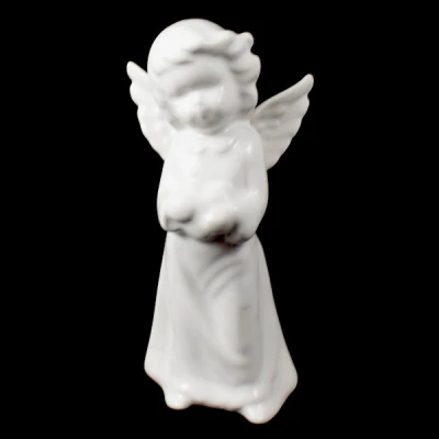 CER-ANIOŁEK Z SERDUSZKIEM *SZKLIWO BIAŁE* C-500SZB