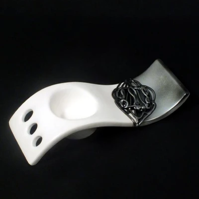 CER-PODSTAWKA FALA WĄSKA *DECOR 1/2 SREBRO* C-294-1/2S