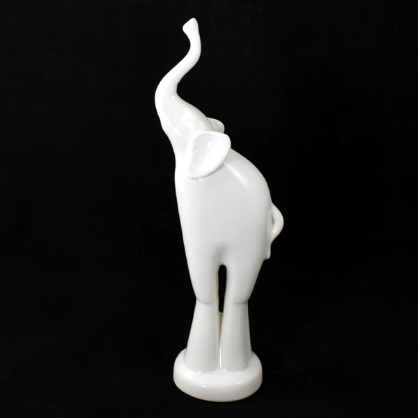 CER-SŁOŃ NA PODSTAWIE MAŁY GŁADKI *SZKLIWO BIAŁE* C-810SZB