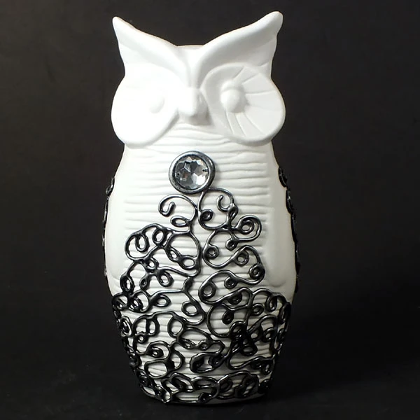 CER-SOWA MAŁA *DEKOR SREBRNY* C-499DS