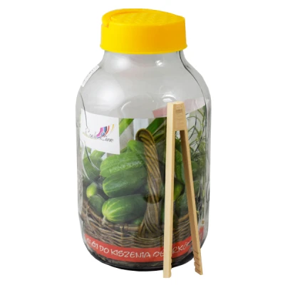 CH-SŁOIK 5L Z PLASTIKOWĄ POKRYWKĄ + SZCZYPCE 2693