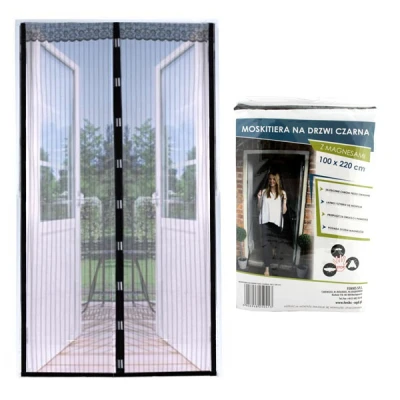 FEN-MOSKITIERA NA DRZWI PASKI CZARNA 100X220