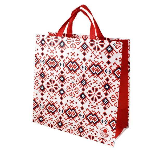 GAM-TORBA EKOLOGICZNA LAMINOWANA *SKANDYNAWSKIE MOTYWY - CZERWONA*