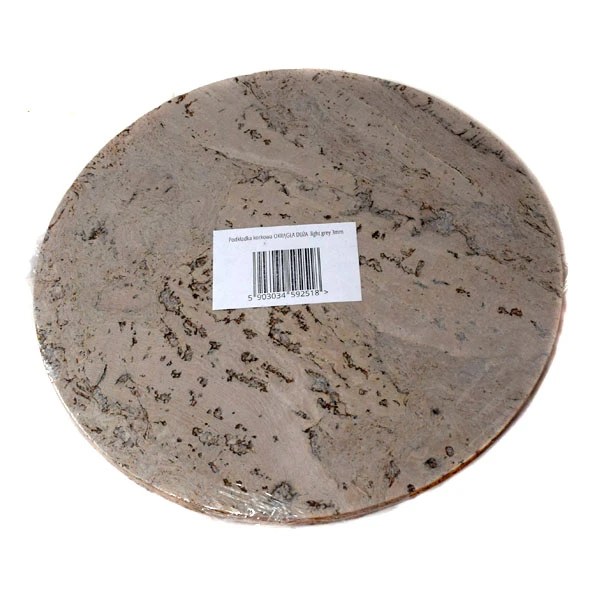 KOR-PODKŁADKA KORKOWA OKRĄGŁA DUŻA DEKOR LIGHT GREY 3MM  /4/
