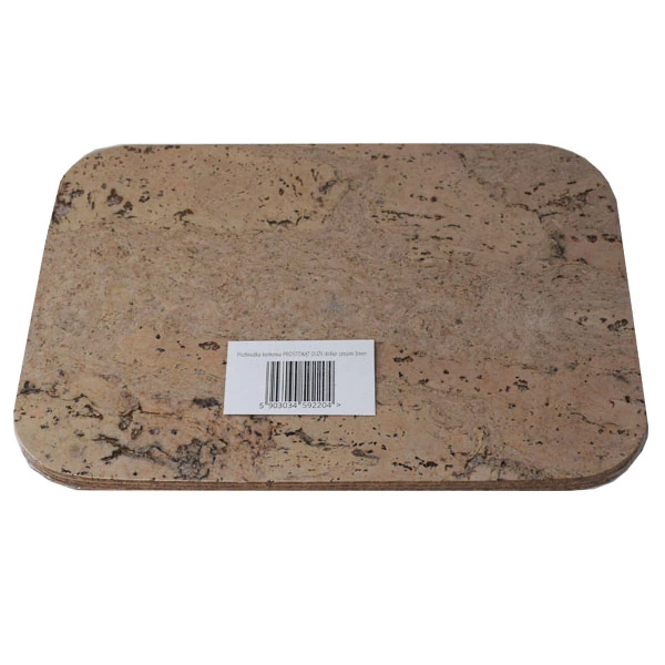 KOR-PODKŁADKA KORKOWA PROSTOKĄT DUŻY DEKOR CREAM 3MM  /4/