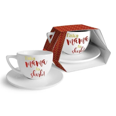 BG-FILIŻANKA ZE SPODKIEM DUO 400ML *TAKA MAMA TO SKARB*