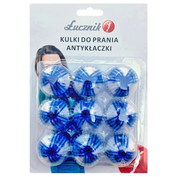 ŁUCZNIK-KULKI DO PRANIA *ANTYKŁACZKI* 9 SZTUK