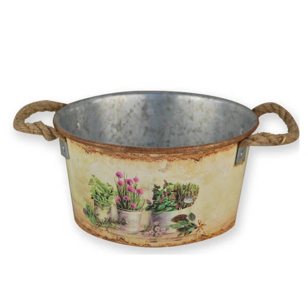 MON-DONICZKA METALOWA ZDOBIONA *RDZA* H13S5347