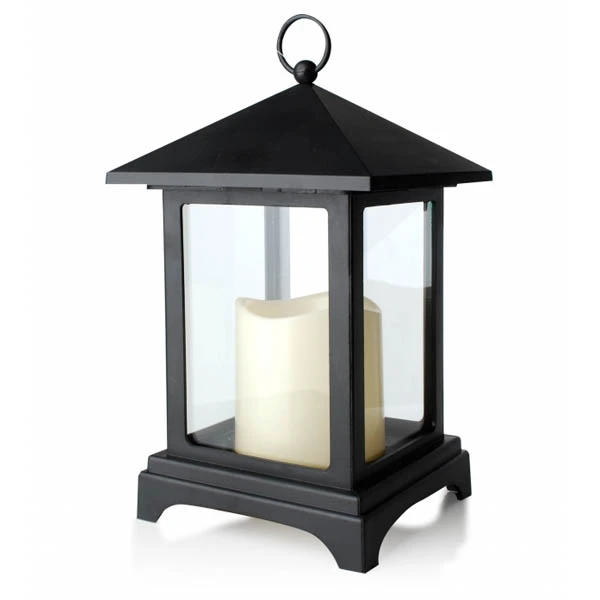 MON-LATARNIA ZE ŚWIECĄ LED CZARNA 4009