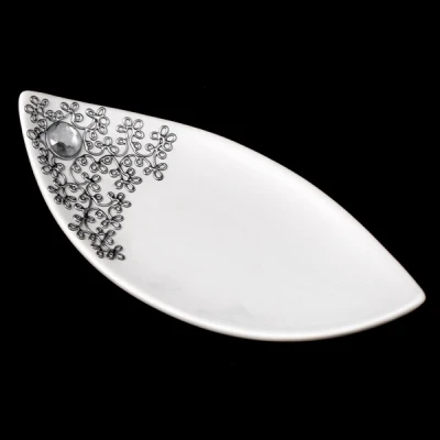 CER-PODSTAWKA STROIK ŁÓDKA MAŁA *DECOR SREBRO* C-219DS