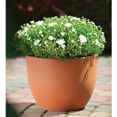 DONICA MUNA 40 OKRĄGŁA TERAKOTA +OBRĘCZ h30 fi40