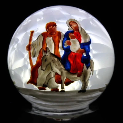 CH-OZDOBA BOŻONARODZENIOWA LAMPKA BIAŁA FI 10CM 0628