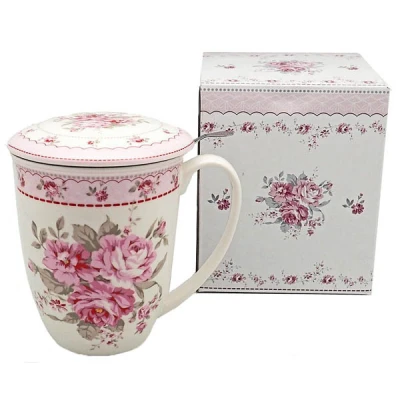 TOM-KUBEK Z ZAPARZACZEM 400ML RÓŻA CU3-120