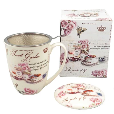 TOM-KUBEK Z ZAPARZACZEM 400ML SWEET GARDEN CU3-090