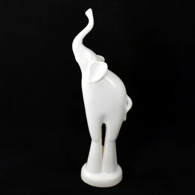 CER-SŁOŃ NA PODSTAWIE MAŁY GŁADKI *SZKLIWO BIAŁE* C-810SZB