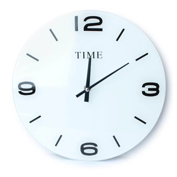 MON-ZEGAR SZKLANY OKRĄGŁY *BIAŁA TARCZA* 7472