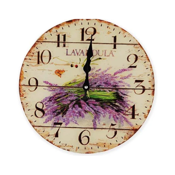 MON-ZEGAR SZKLANY OKRĄGŁY *LAVENDULA* 7640