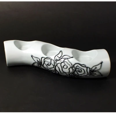 CER-ŚWIECZNIK ŚLIMAK III *DECOR SZARY RÓŻA* C-472DSZ