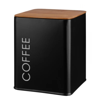 GAL-POJEMNIK METALOWY KWADRAT *COFFEE* 21593 CZARNY