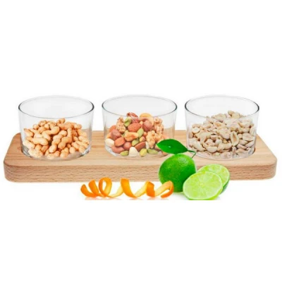 GLASMARK-SALATERKI 3 SZT. NA DESCE PROSTOKĄTNEJ 29CM