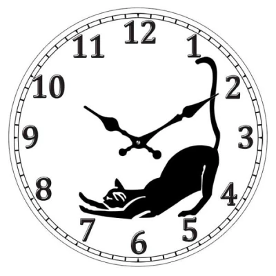 MONDEX-ZEGAR SZKLANY OKRĄGŁY *CZARNY KOT* 13SV098-4