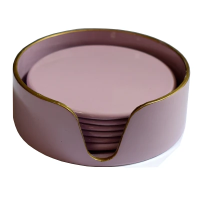 MON-KPL.6 PODSTAWEK POD KUBKI FIOLETOWO-ZŁOTE 5883
