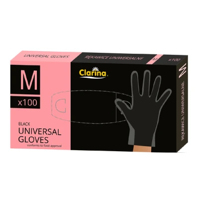 AKU-RĘKAWICE UNIWERSALNE *XL* CLARINA CZARNE A'100