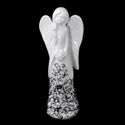 CER-ANIOŁ DRAPOWANE SKRZYDŁA *DECOR SREBRO* C-520DS