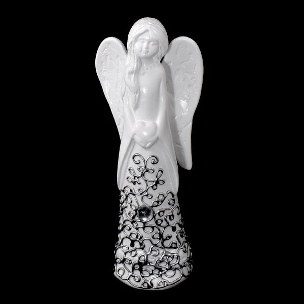 CER-ANIOŁ DRAPOWANE SKRZYDŁA *DECOR SREBRO* C-520DS