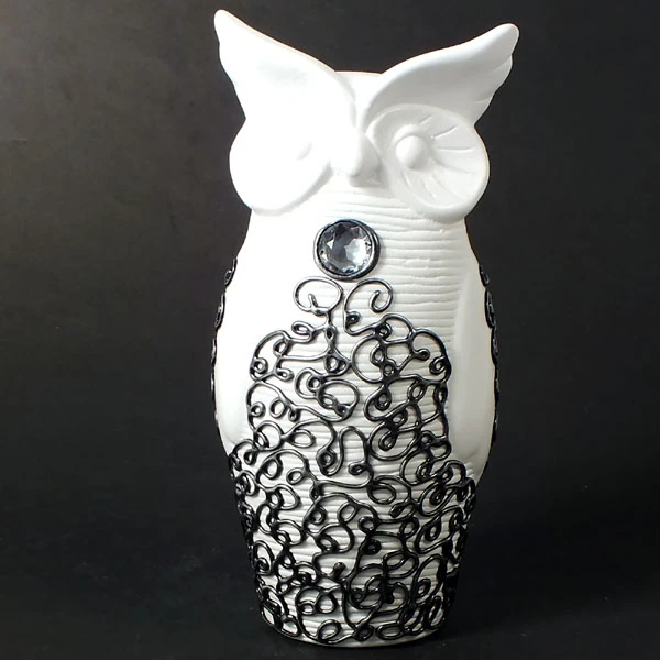 CER-SOWA DUŻA DECOR SREBRNY C-498DS