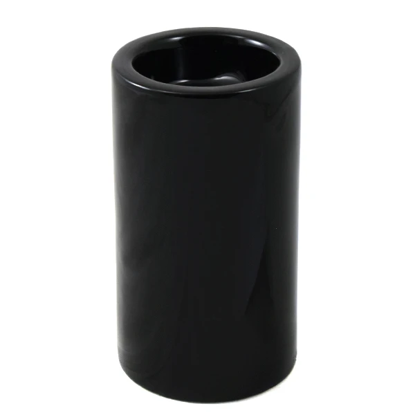 CER-ŚWIECZNIK TUBA ŚREDNIA* DEKOR SZKLIWO CZARNE* C-507SZK