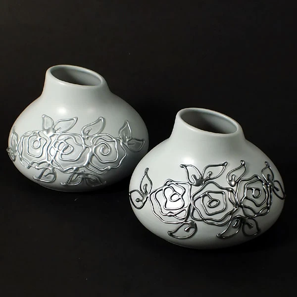 CER-WAZON CEBULA MAŁA *DECOR SZARY RÓŻA* C-364DSZ