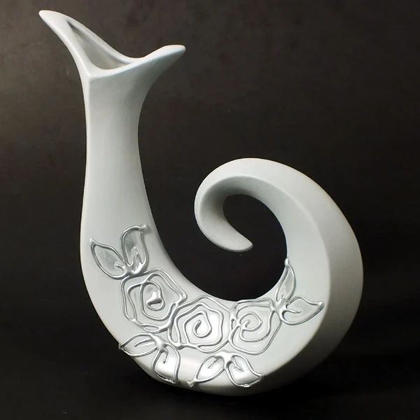 CER-WAZON WIOLONCZELA KWIAT *DECOR SZARY* C-473DSZ