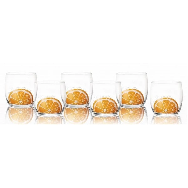 GLASMARK-6 SZKLANEK *POMARAŃCZA* NISKA 260ML