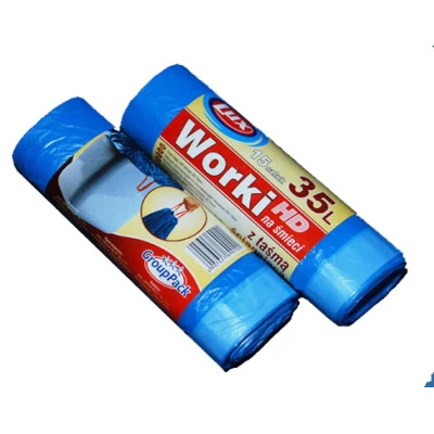 LUX-WORKI NA SMIECI 35L/15SZT  HDPE Z TAŚMĄ NIEBIESKIE
