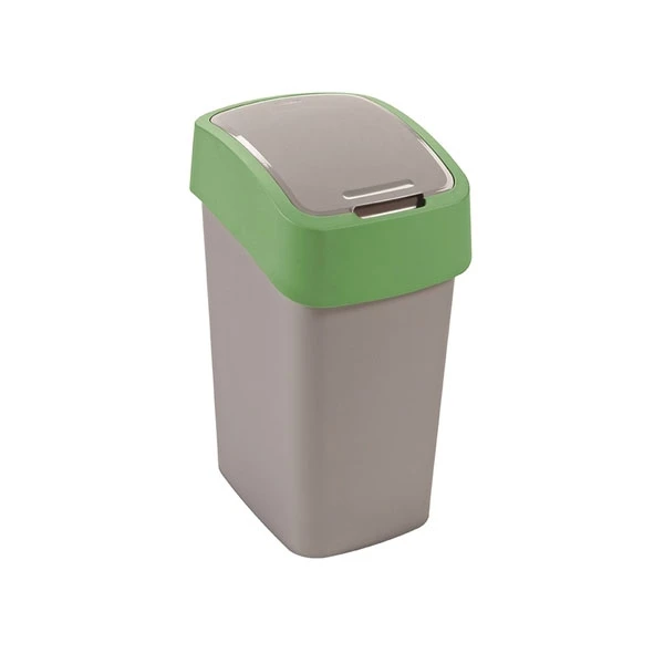 KOSZ NA ŚMIECI *FLIP BIN* 10L ZIELONA POKRYWA *190172*