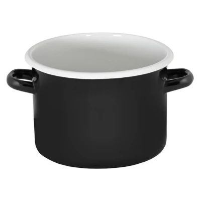 RYB-GARNEK EMALIOWANY GŁADKI 16CM 2L CZARNY 1610