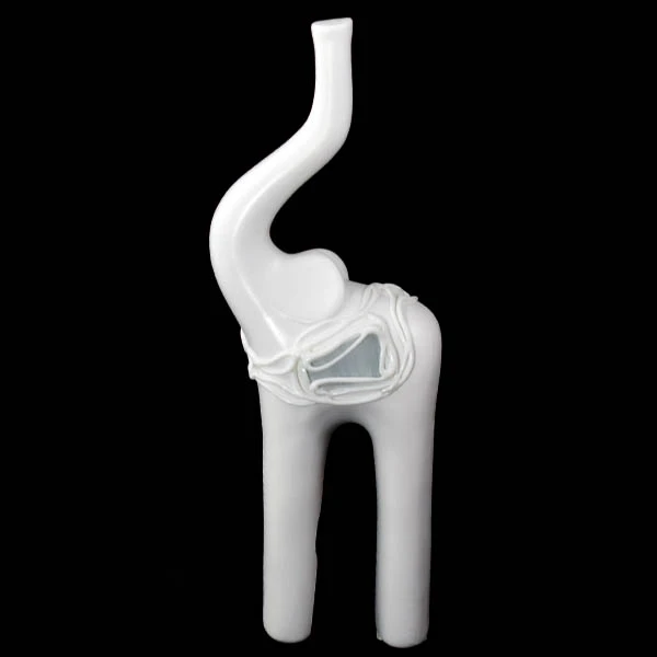 CERKAM-SŁOŃ MODERN CHUDY MAŁY *DEKOR WITRAŻ-BIAŁY* C-336W