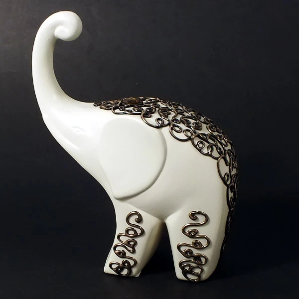 CER-SŁOŃ MODERN GRUBY MAŁY DECOR ZŁOTY C-341DZ