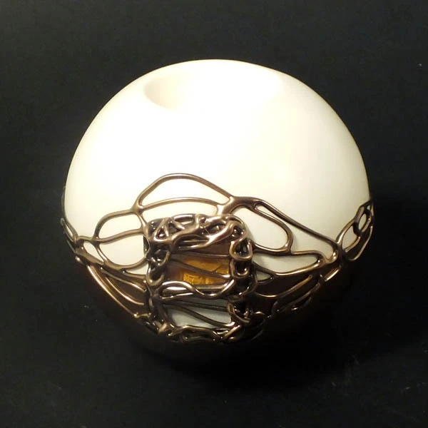 CER-ŚWIECZNIK KULA ŚREDNIA *DECOR 1/2 ZŁOTY* C-172-1/2Z