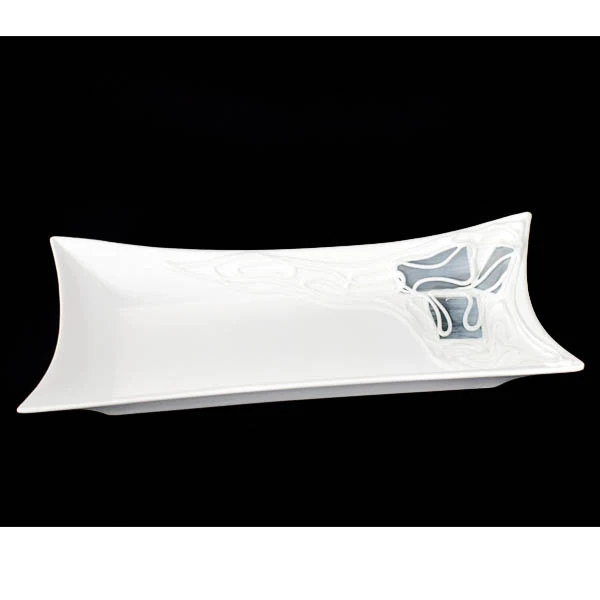 CER-TACKA ROGI MAŁA *DEKOR WITRAŻ BIAŁY* C-371W