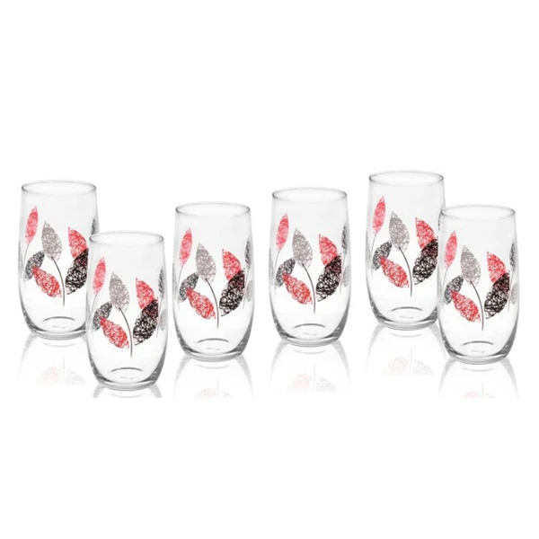 GLASMARK-6 SZKLANEK 320ML LISTKI RYSOWANE