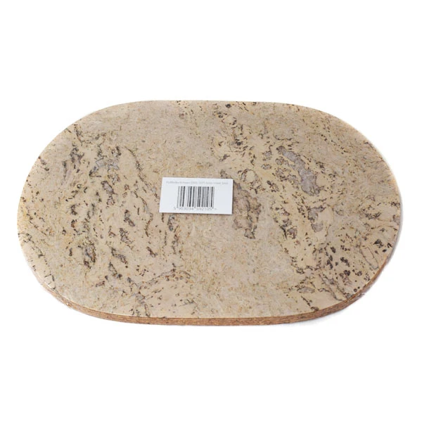 KOR-PODKŁADKA KORKOWA OWAL DUŻY DEKOR CREAM 3MM  /4/