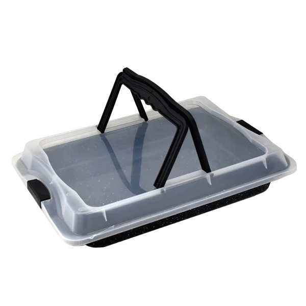 AZH-BLASZANA FORMA DO CIASTA Z PLASTIKOWĄ POKRYWĄ 42X28X4,5CM RL-OBT42