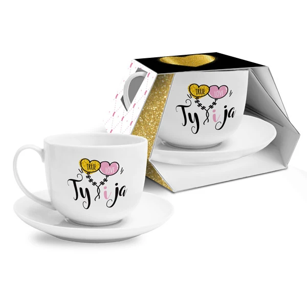 BG-FILIŻANKA ZE SPODKIEM 400ML *TY I JA*