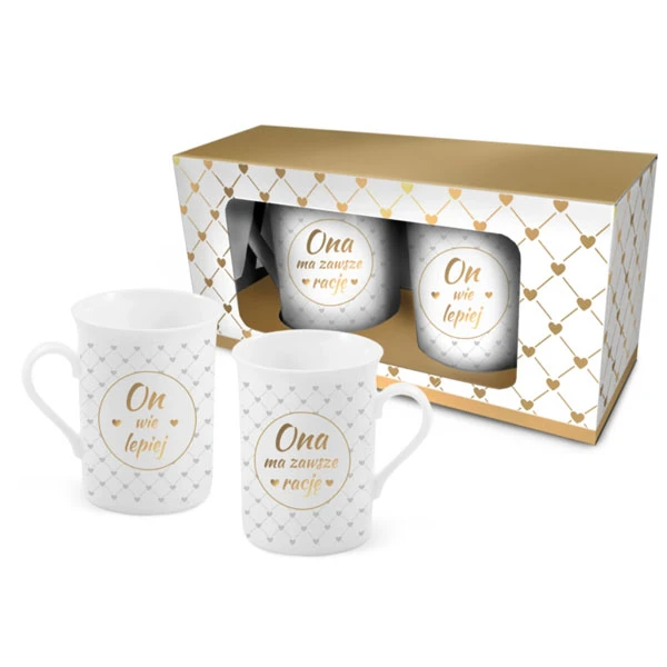 BG-ZESTAW 2 KUBKÓW 290ML *ONA/ON WIE LEPIEJ*