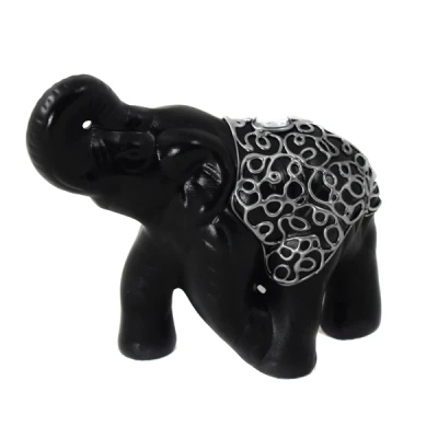 CERKAM-SŁOŃ BIEGNĄCY ŚREDNI *DEKOR SREBRO-CZARNY* C-178SC